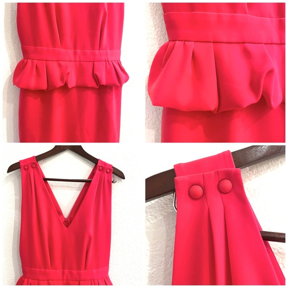 NWT Maje Paris Framboise Red Peplum Sheath Dress - Picture 10 of 15